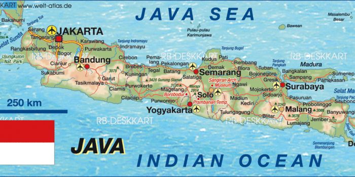 Map of island of Java